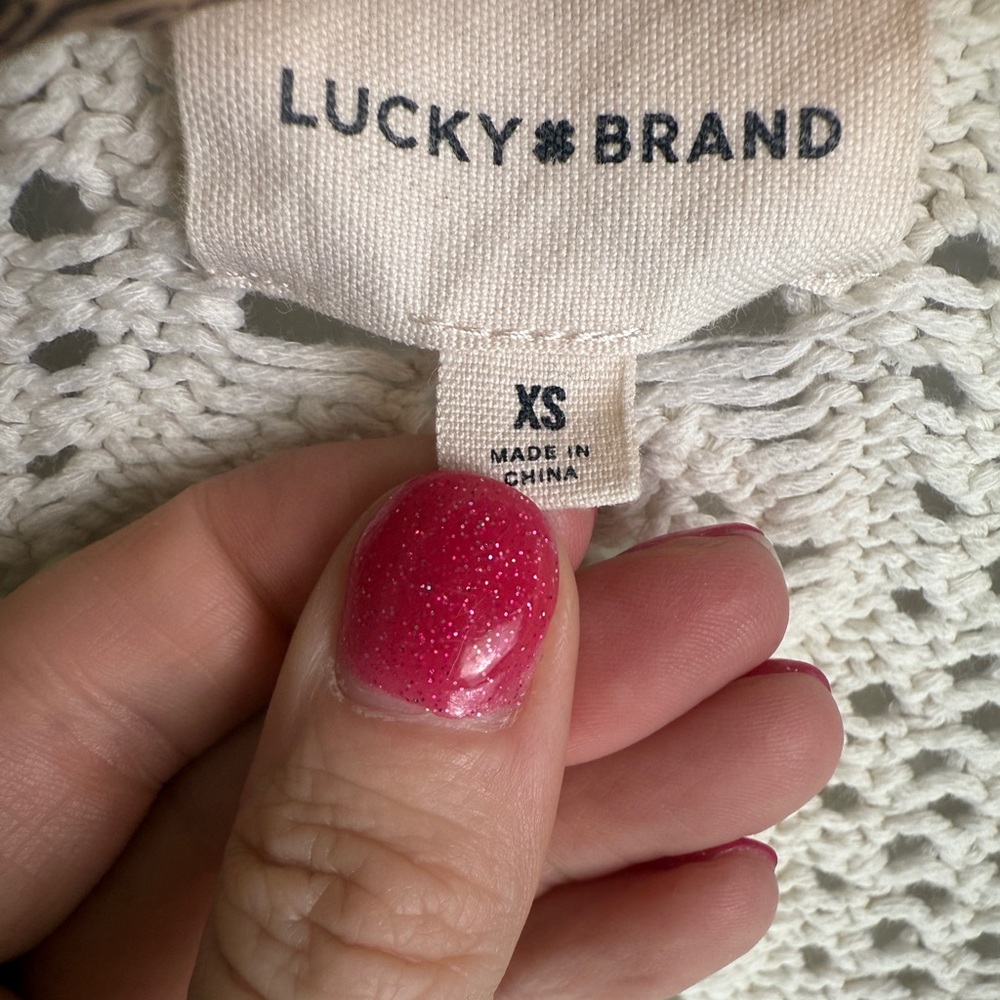 Lucky Brand Thick Cream Knit Cable Sweater perfect for spring, summer - Picture 7 of 11